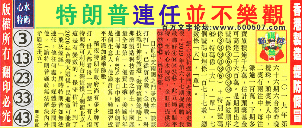 067期：金旺旺信箱彩民推荐→→《中國復興·勢不可擋》
